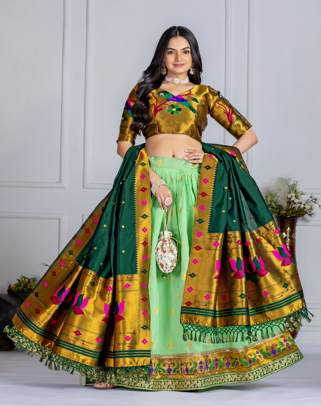 ✨ "Heavy Jacquard Lichi Silk Lehenga Choli with Zari Weaving (Stitched Upto Size 44) | Wedding & Party Wear 🌹"
