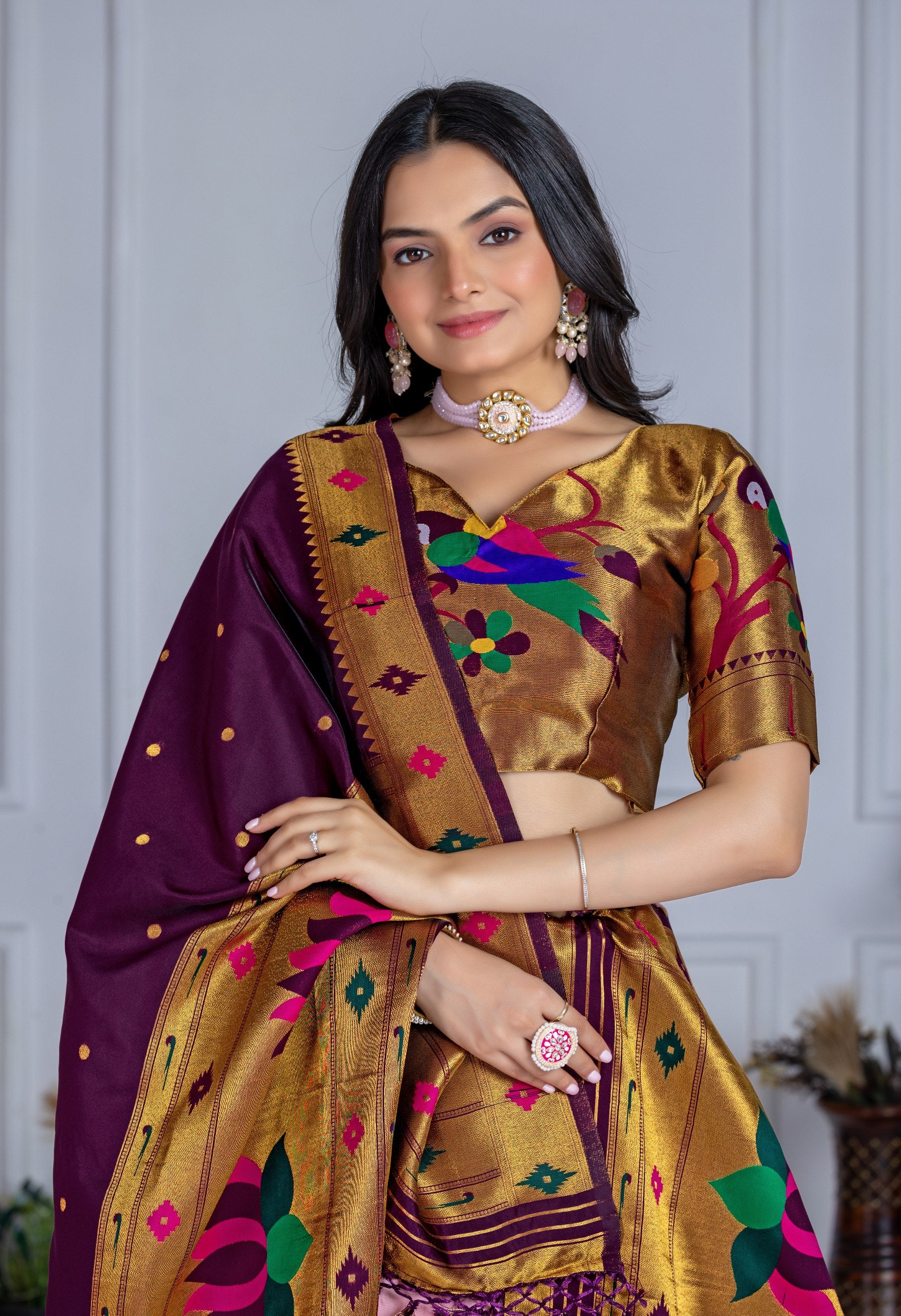 ✨ "Heavy Jacquard Lichi Silk Lehenga Choli with Zari Weaving (Stitched Upto Size 44) | Wedding & Party Wear 🌹"