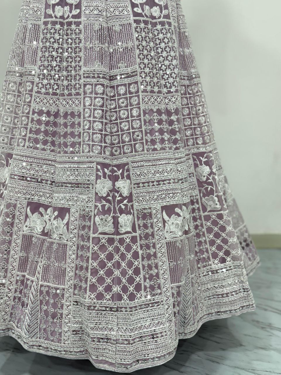 Premium Butterfly Net Lehenga Choli Set - 3.5m Flare with Resham & Sequins