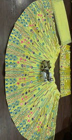 "Vibrant Yellow Silk Lehenga with Mirror & Multicolor Embroidery – Festive & Wedding Wear"
