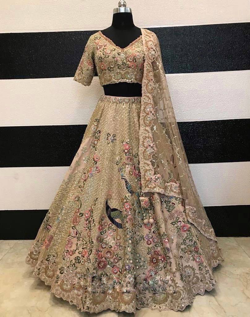 Japan Satin Silk Lehenga with Sequins Embroidery & Cut Work Dupatta – Semi-Stitched Partywear Set