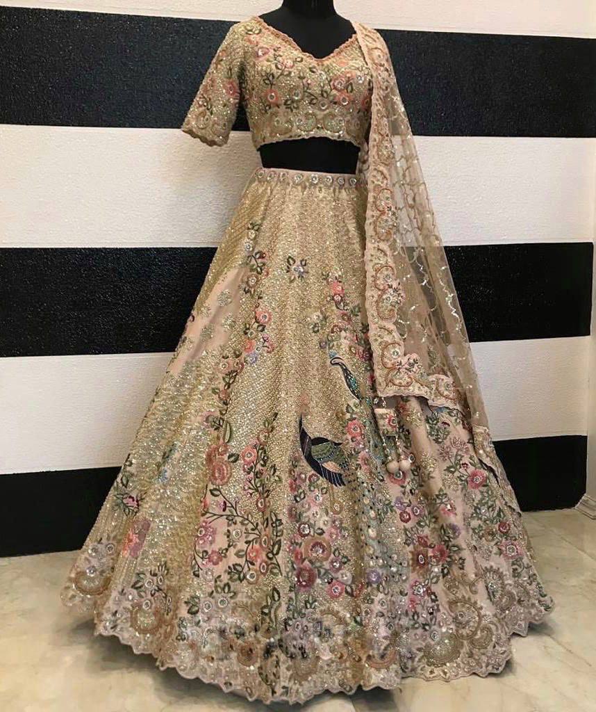 Japan Satin Silk Lehenga with Sequins Embroidery & Cut Work Dupatta – Semi-Stitched Partywear Set