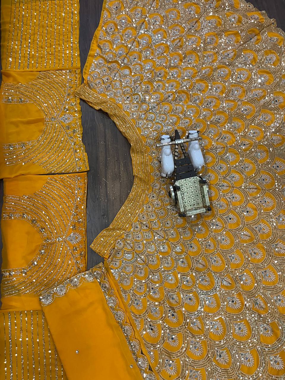 Musturd  Colour lehenga with Real Mirror and  Sequins Embroidery Work With Cancan and designer blouse perfect your wedding desire