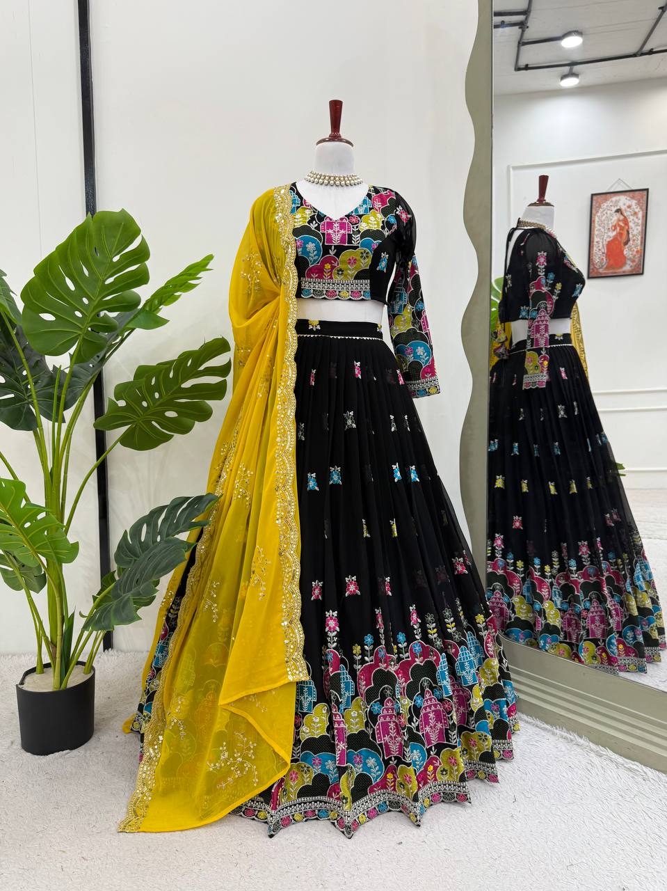 Faux Georgette Lehenga Choli Set | Thread & Sequence Embellishment