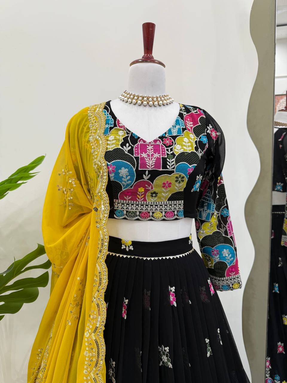 Faux Georgette Lehenga Choli Set | Thread & Sequence Embellishment
