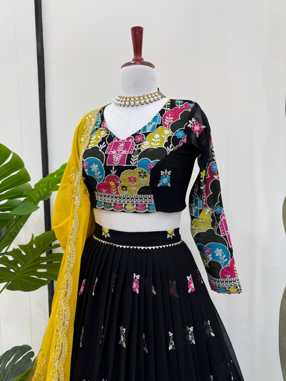 Faux Georgette Lehenga Choli Set | Thread & Sequence Embellishment