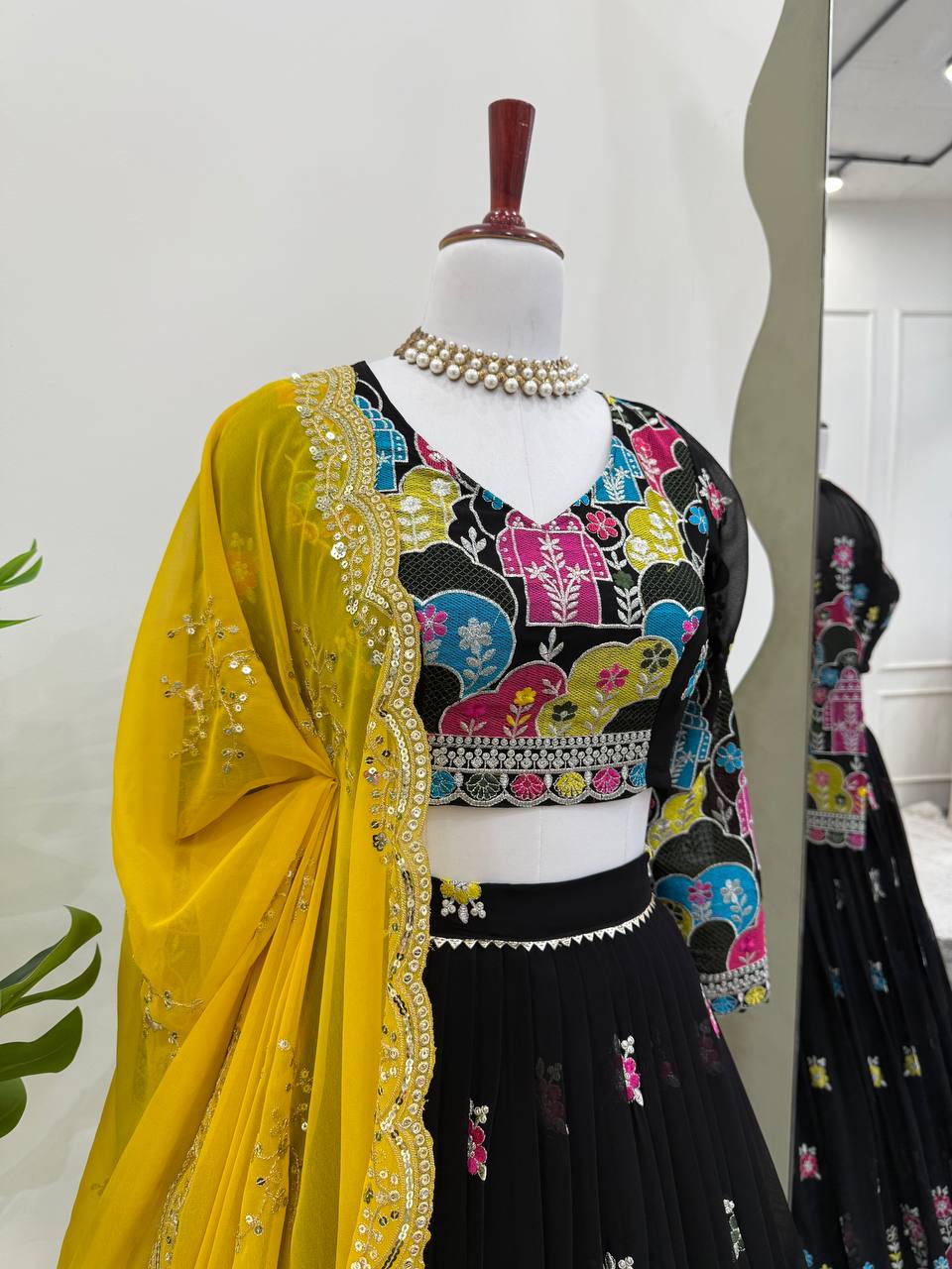 Faux Georgette Lehenga Choli Set | Thread & Sequence Embellishment