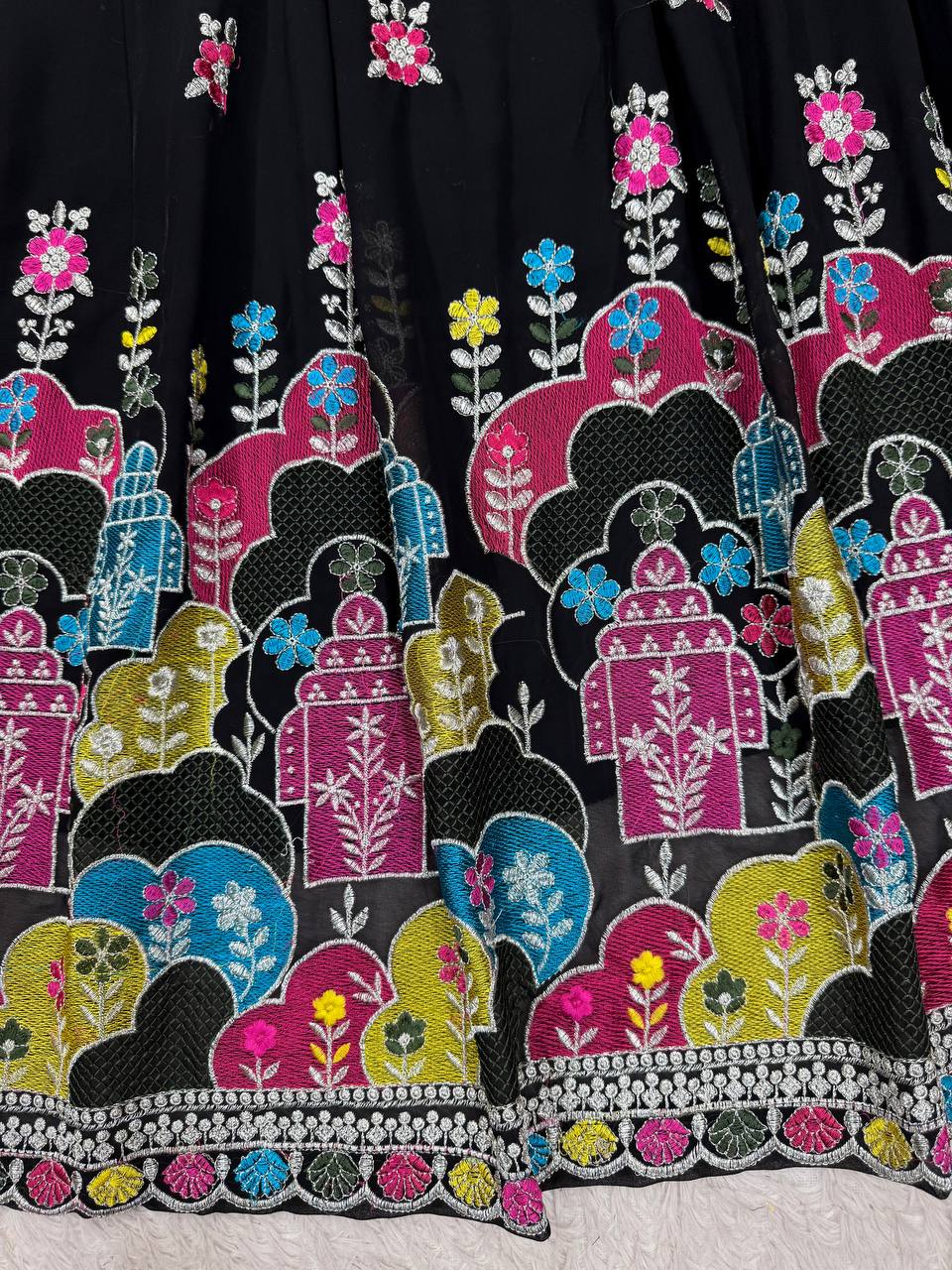 Faux Georgette Lehenga Choli Set | Thread & Sequence Embellishment