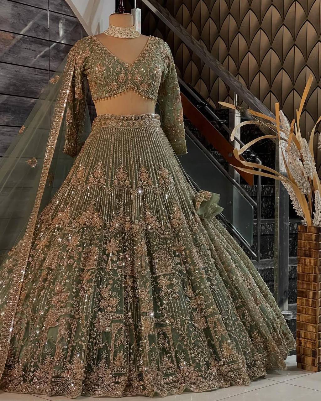 PISTA Soft Net Lehenga Choli with Sequins Embroidery WITH Attactive design