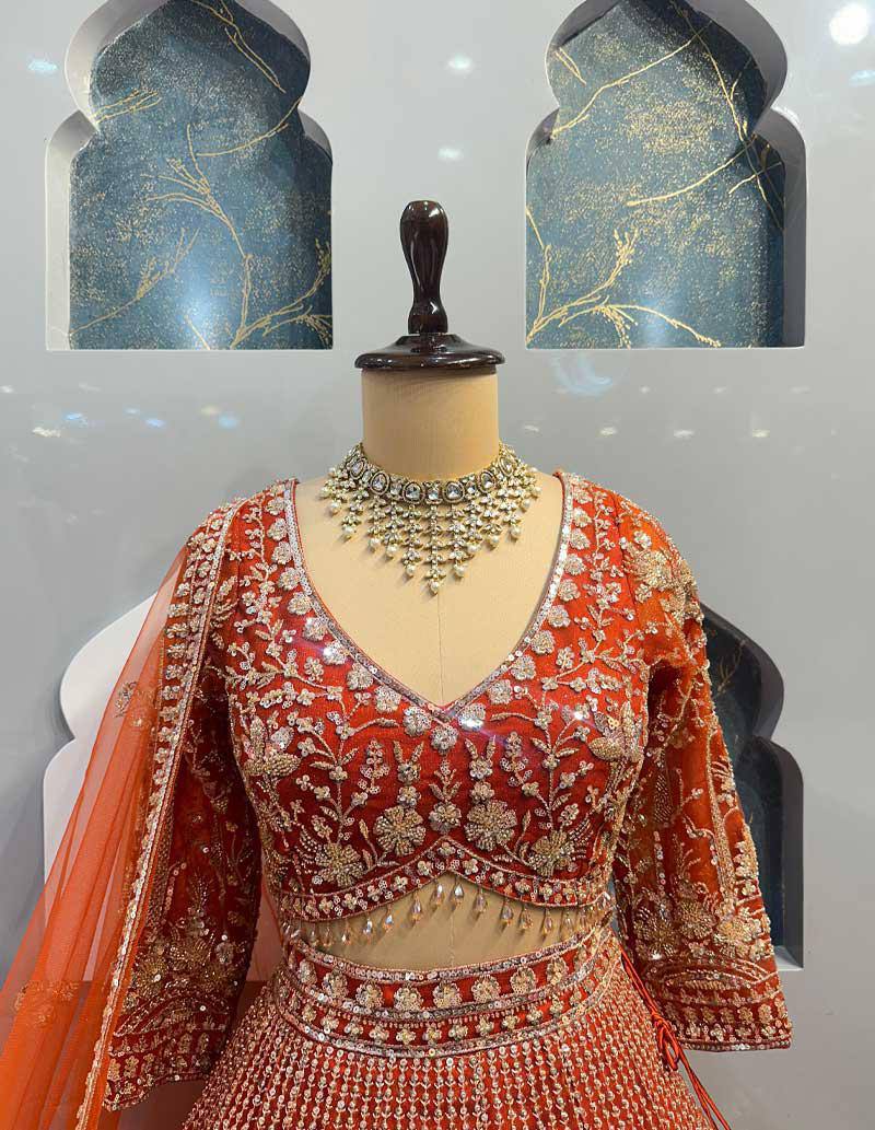 Traditional Soft Net Lehenga Choli with Sequins Work and Dupatta