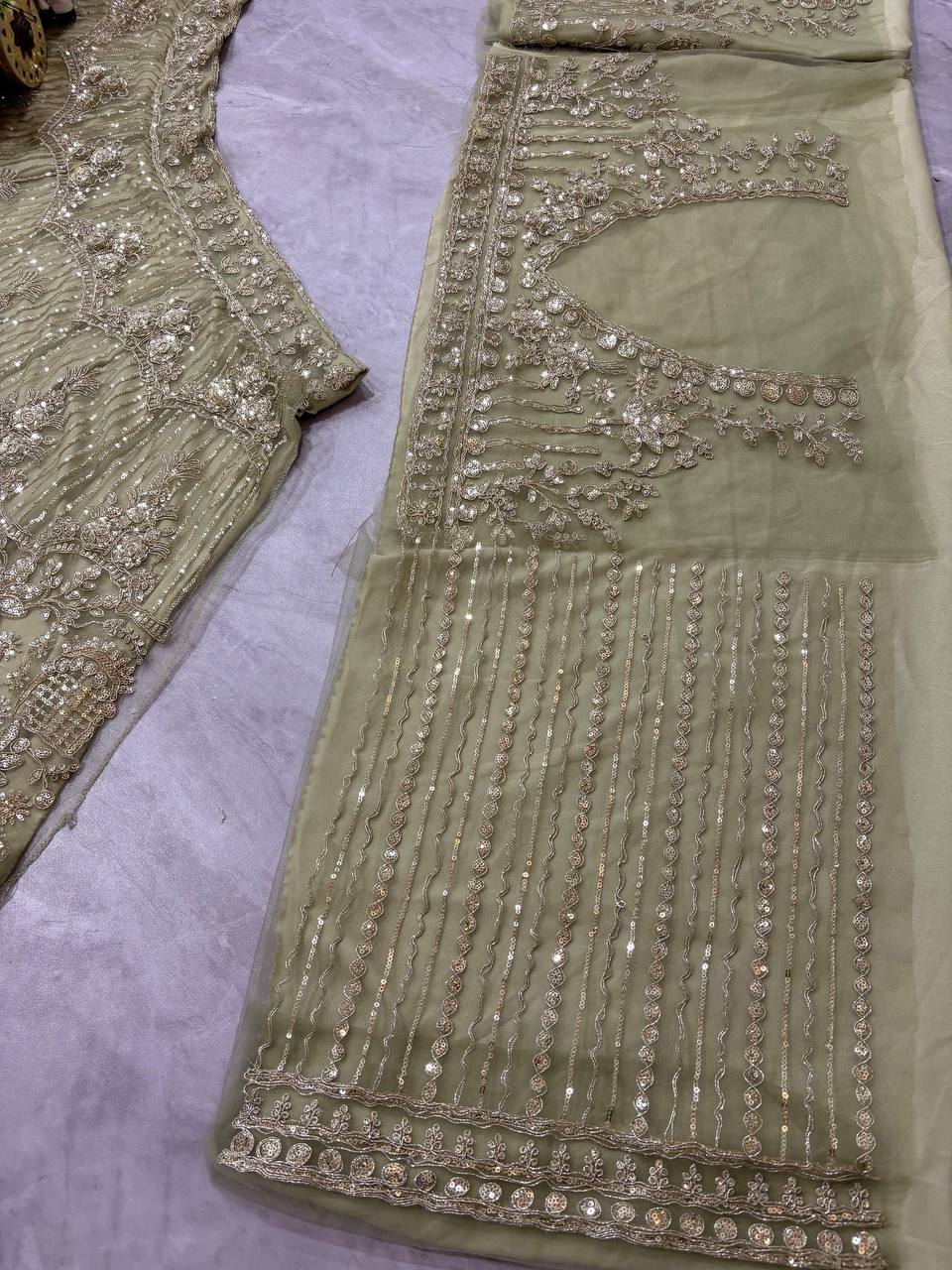 PISTA Soft Net Lehenga Choli with Sequins Embroidery WITH Attactive design
