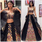 Noir Royal Geometric Embroidered Lehenga Choli
