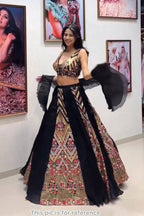 Noir Royal Geometric Embroidered Lehenga Choli