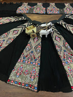 Noir Royal Geometric Embroidered Lehenga Choli