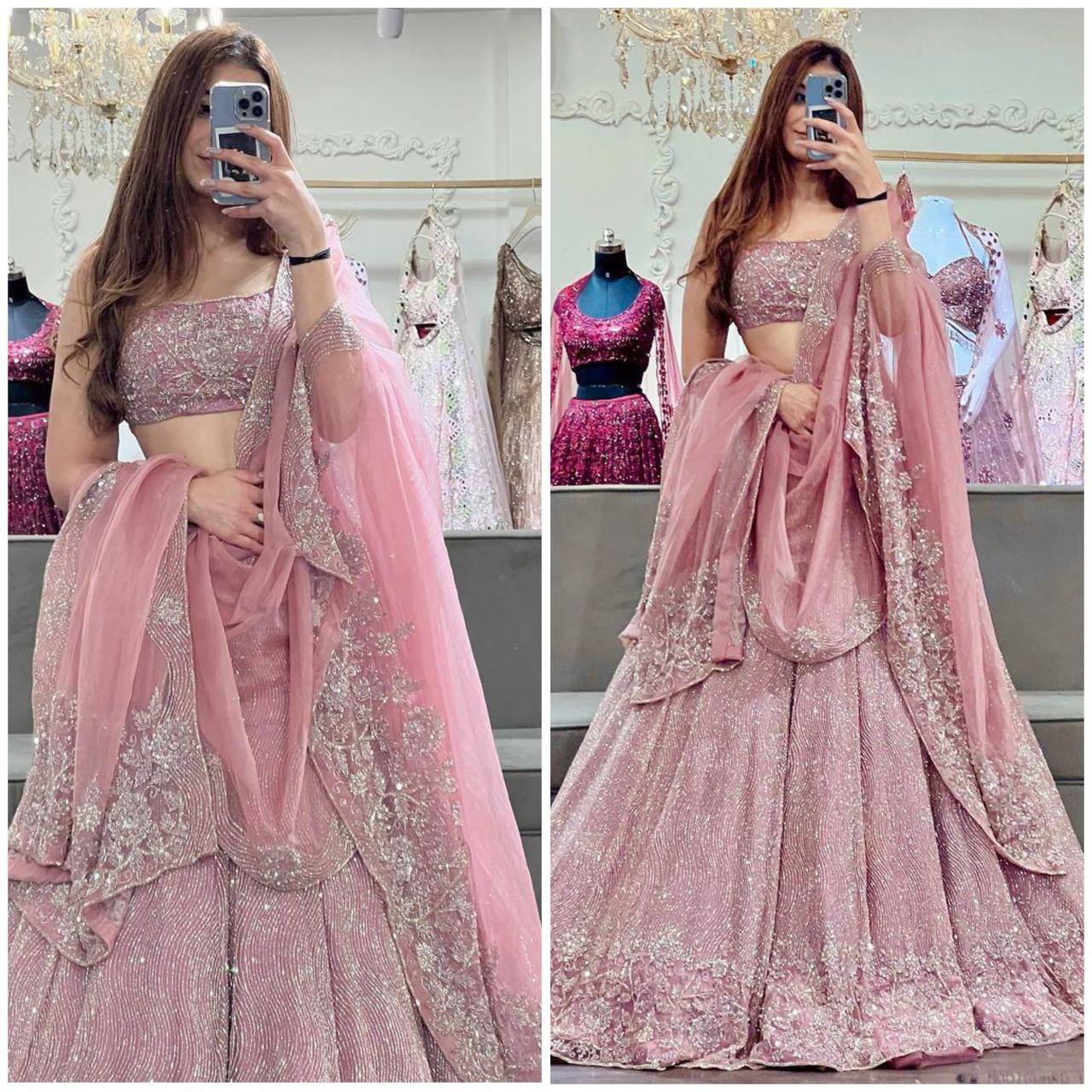 Fancy Coding Sequins Embroidered Fox Georgette Lehenga Set – Stylish Ethnic Wear
