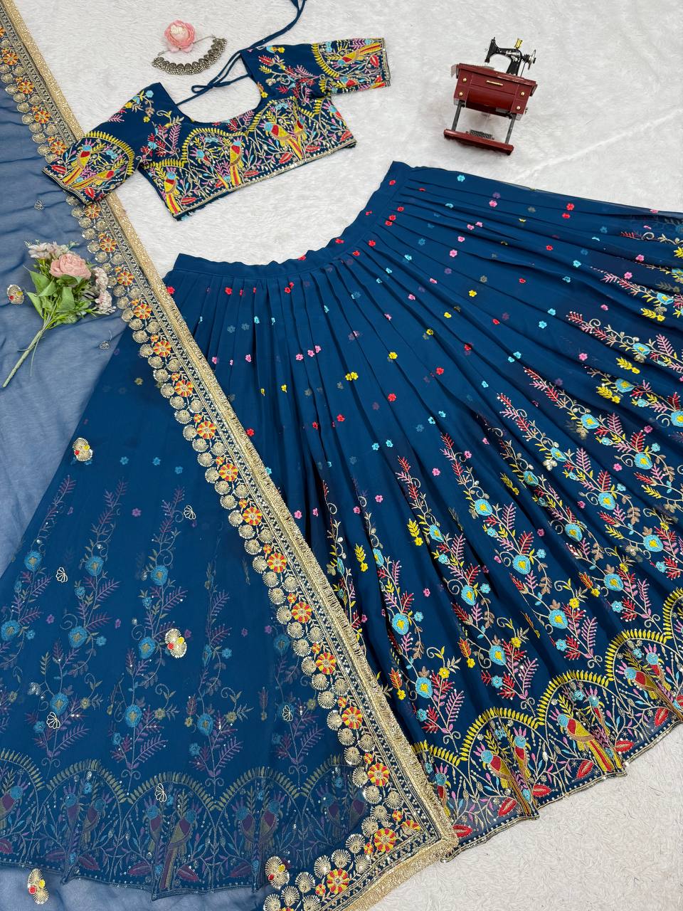 Faux Georgette Lehenga Choli Set