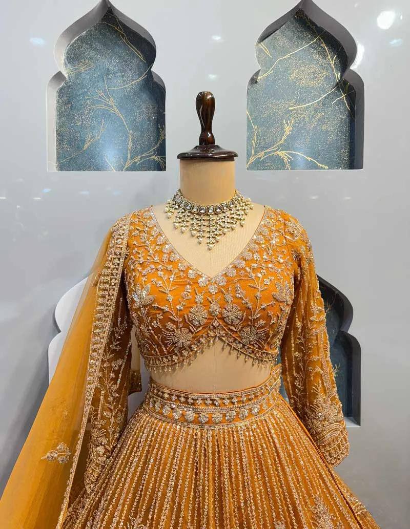 Yellow colour Soft Net Lehenga Choli with Coding Sequins & Dupatta – Glamorous Ethnic Ensemble