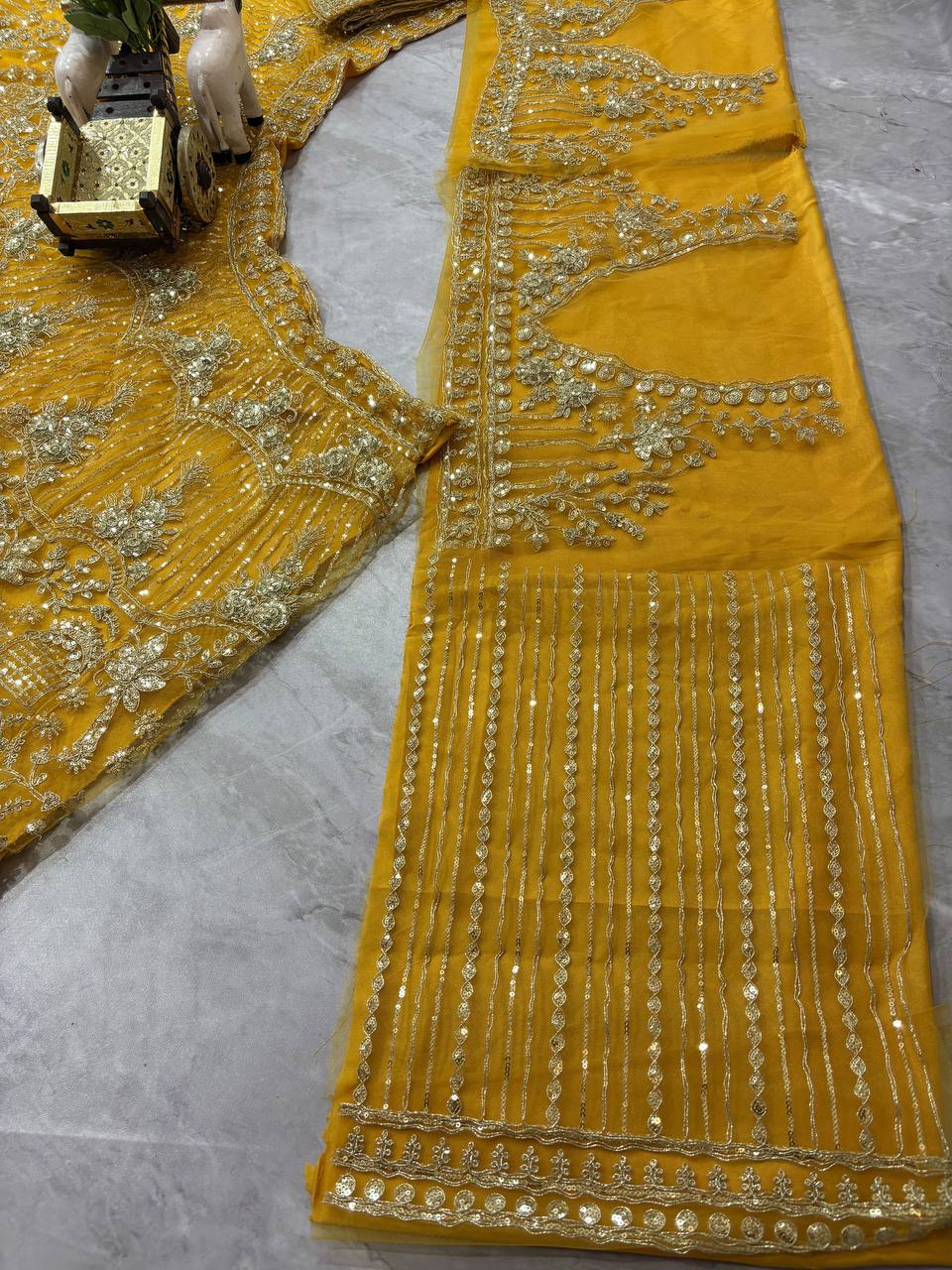 Yellow colour Soft Net Lehenga Choli with Coding Sequins & Dupatta – Glamorous Ethnic Ensemble
