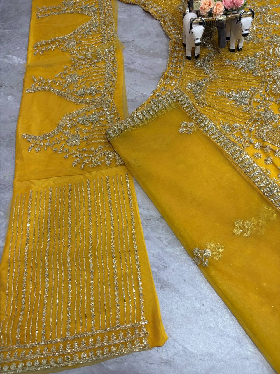 Yellow colour Soft Net Lehenga Choli with Coding Sequins & Dupatta – Glamorous Ethnic Ensemble