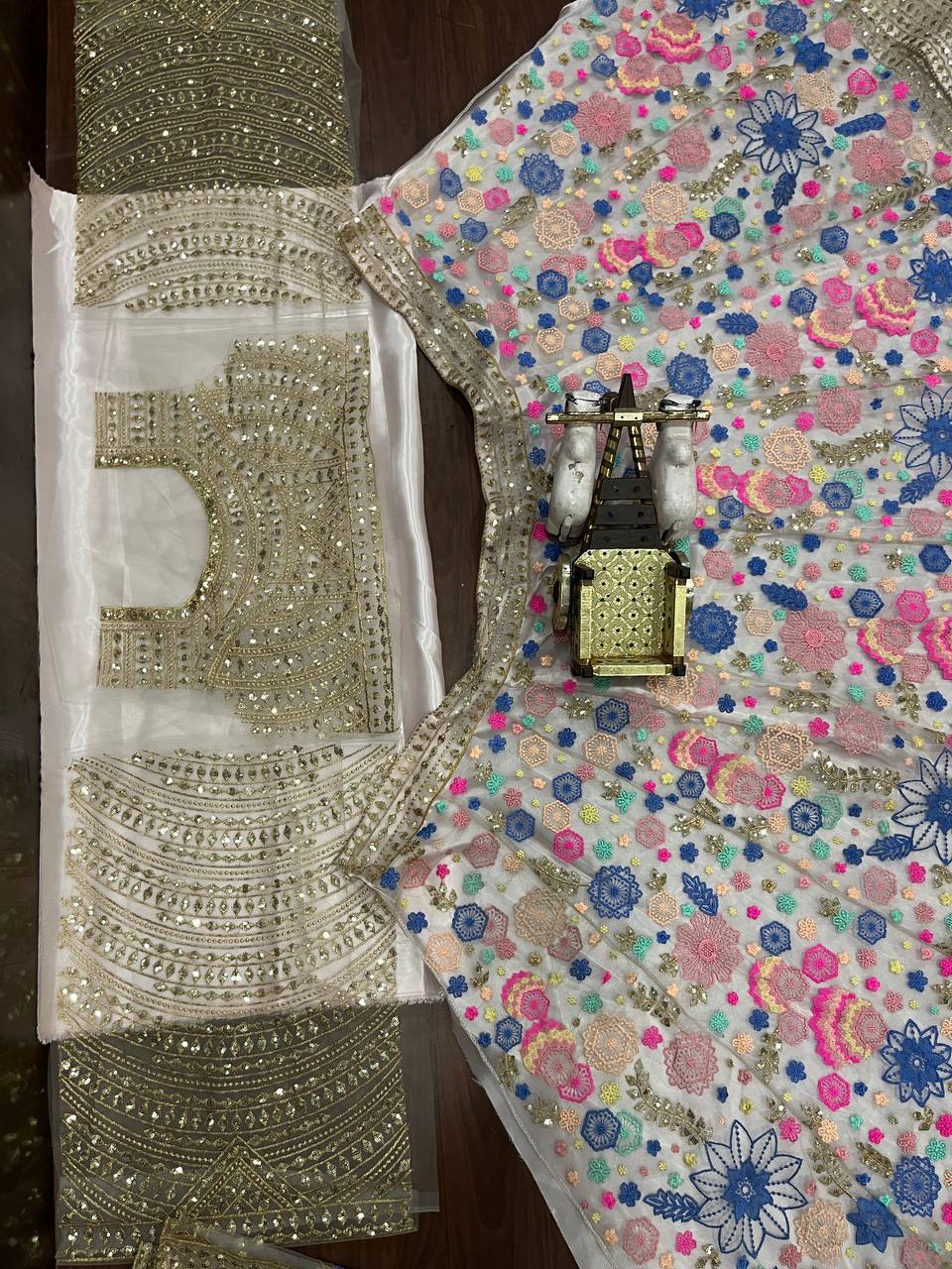 Soft Mono Net Sequin Embroidered Lehenga with Dupatta – Semi-Stitched Partywear Set for Women