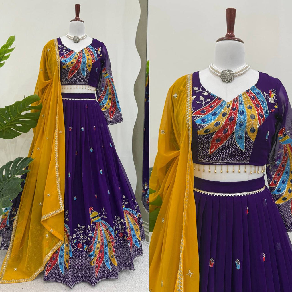 Faux Georgette Lehenga Choli Set | Thread & Sequence Embellished