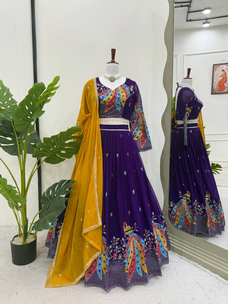 Faux Georgette Lehenga Choli Set | Thread & Sequence Embellished