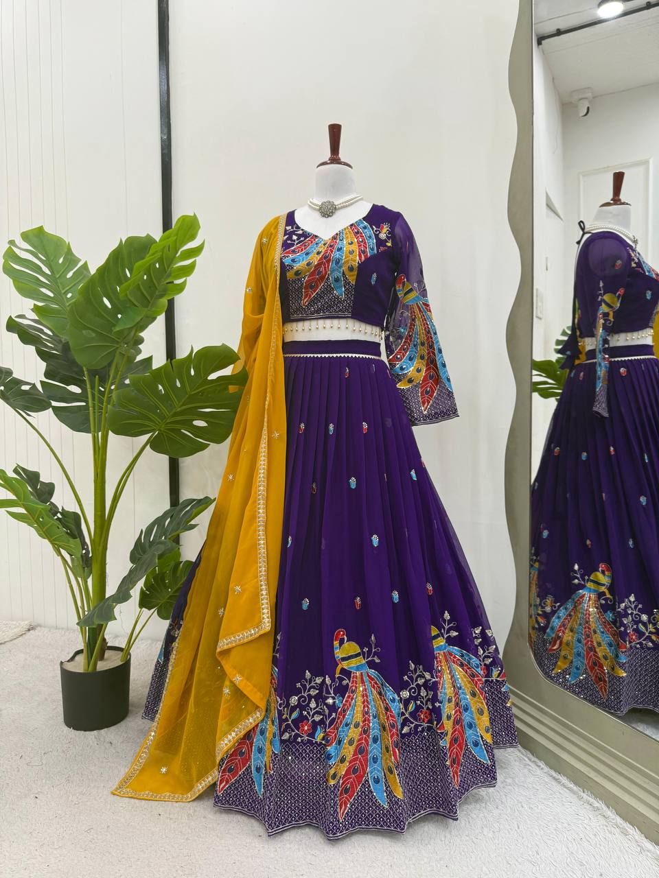 Faux Georgette Lehenga Choli Set | Thread & Sequence Embellished