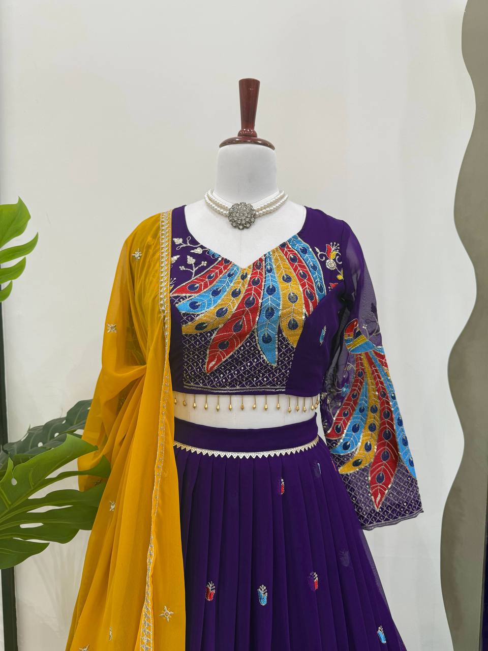 Faux Georgette Lehenga Choli Set | Thread & Sequence Embellished
