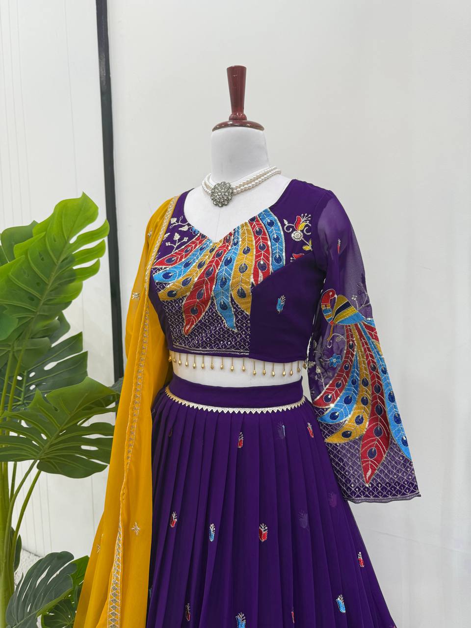 Faux Georgette Lehenga Choli Set | Thread & Sequence Embellished
