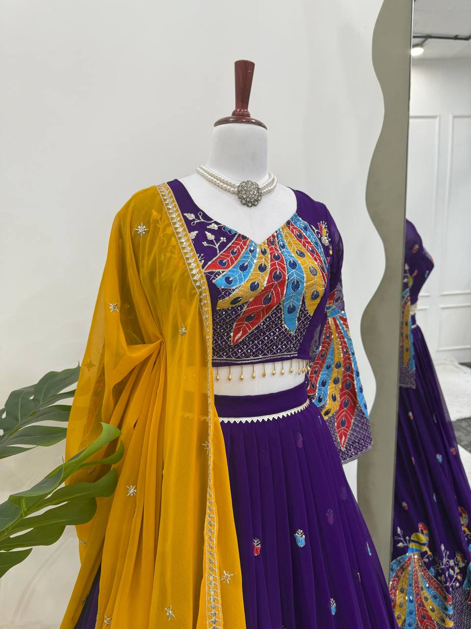 Faux Georgette Lehenga Choli Set | Thread & Sequence Embellished