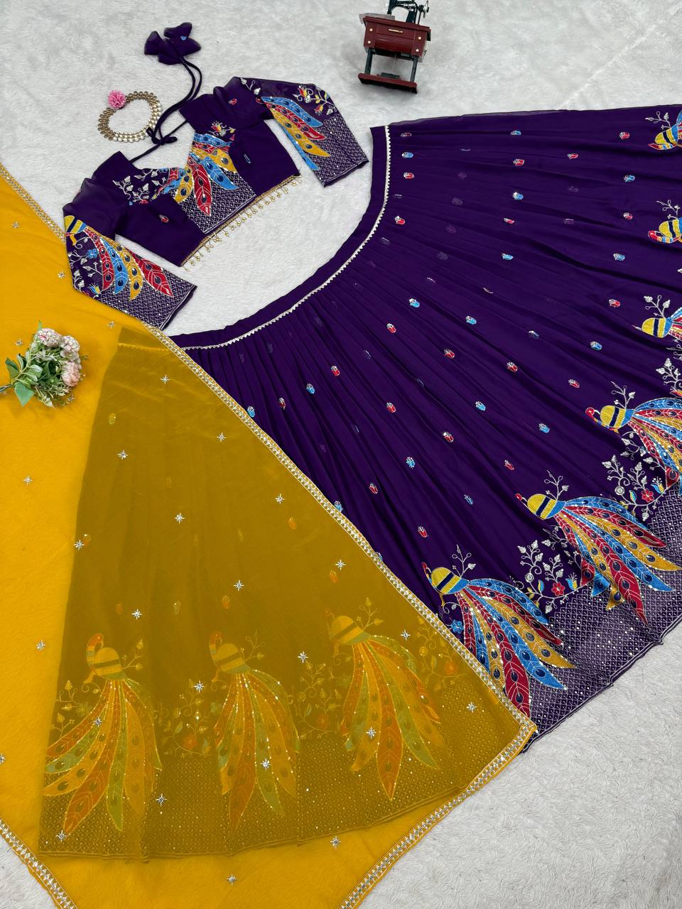 Faux Georgette Lehenga Choli Set | Thread & Sequence Embellished