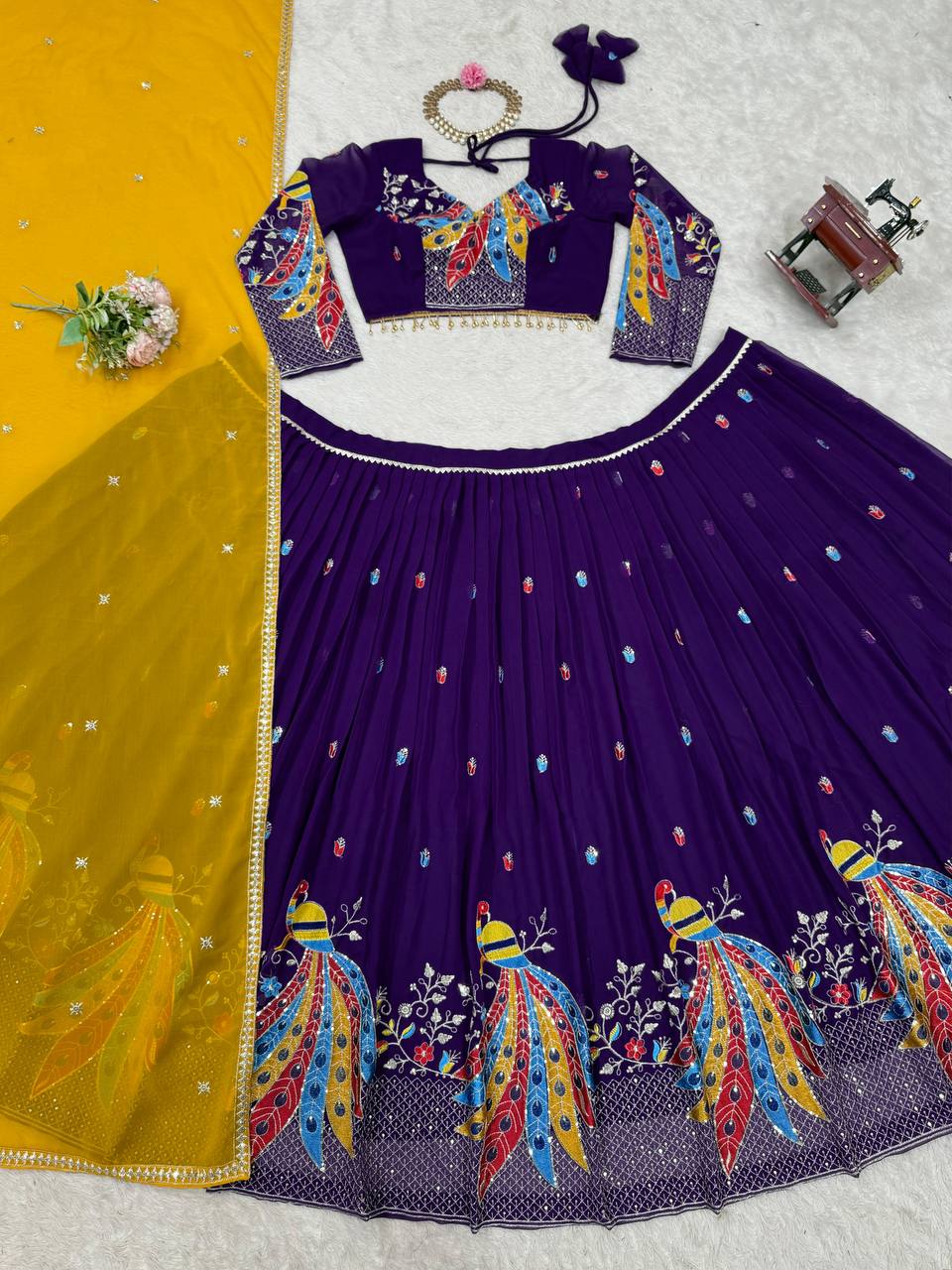 Faux Georgette Lehenga Choli Set | Thread & Sequence Embellished