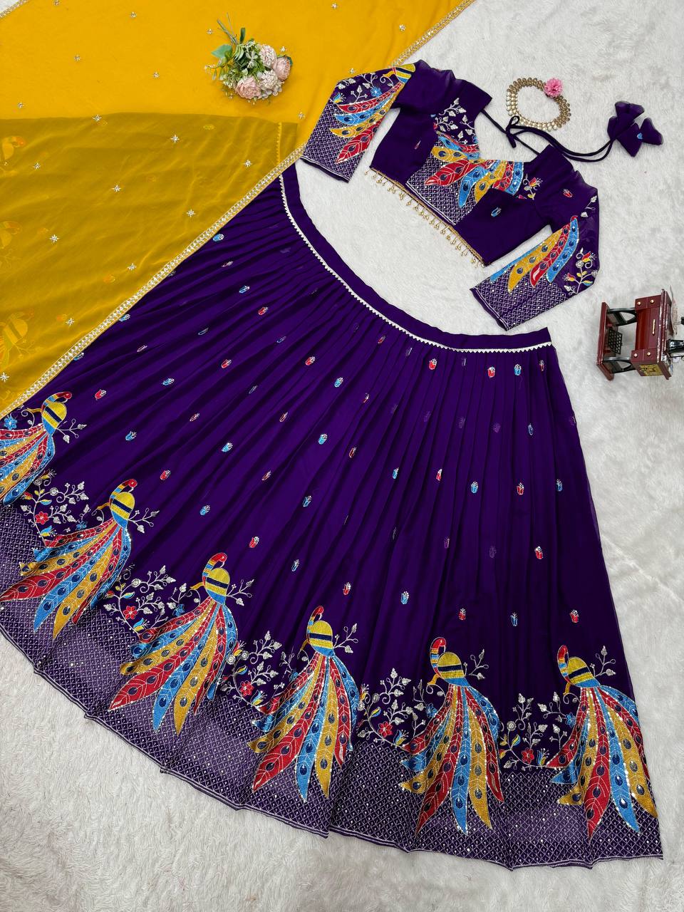 Faux Georgette Lehenga Choli Set | Thread & Sequence Embellished