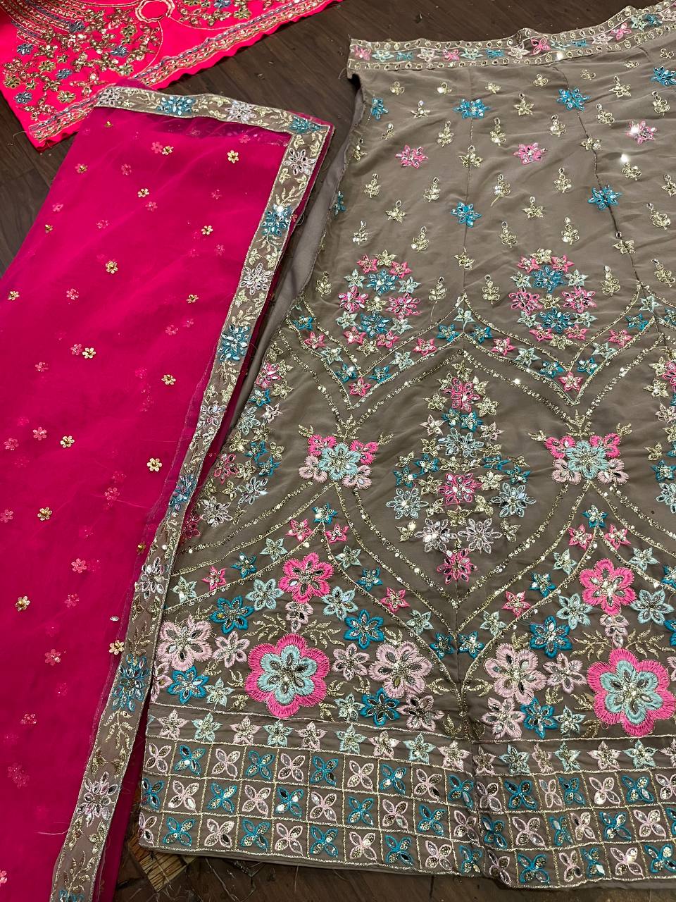 Multicolour Colour lehenga with Full Mirror Work and  designer blouse perfect match for you