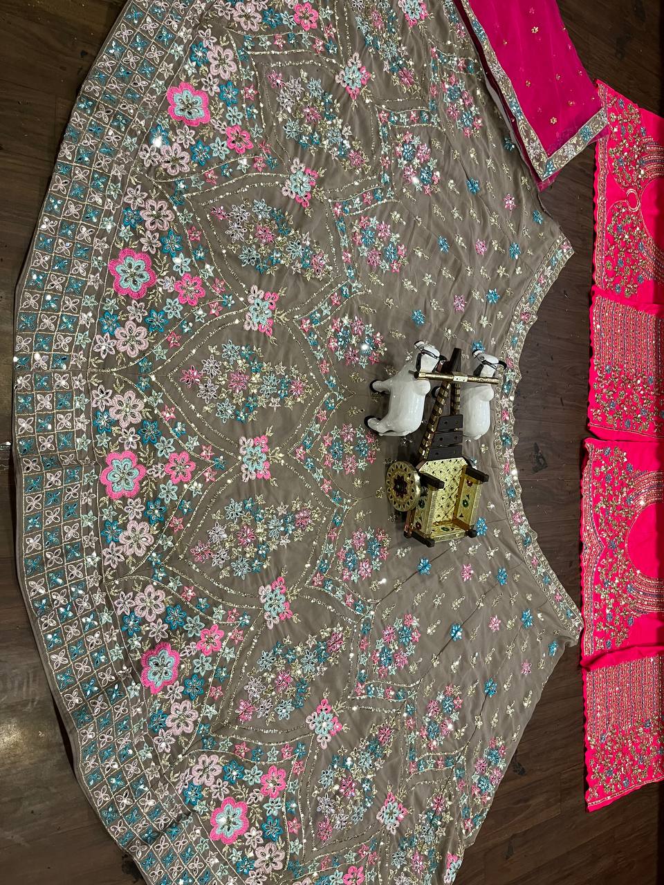 Multicolour Colour lehenga with Full Mirror Work and  designer blouse perfect match for you