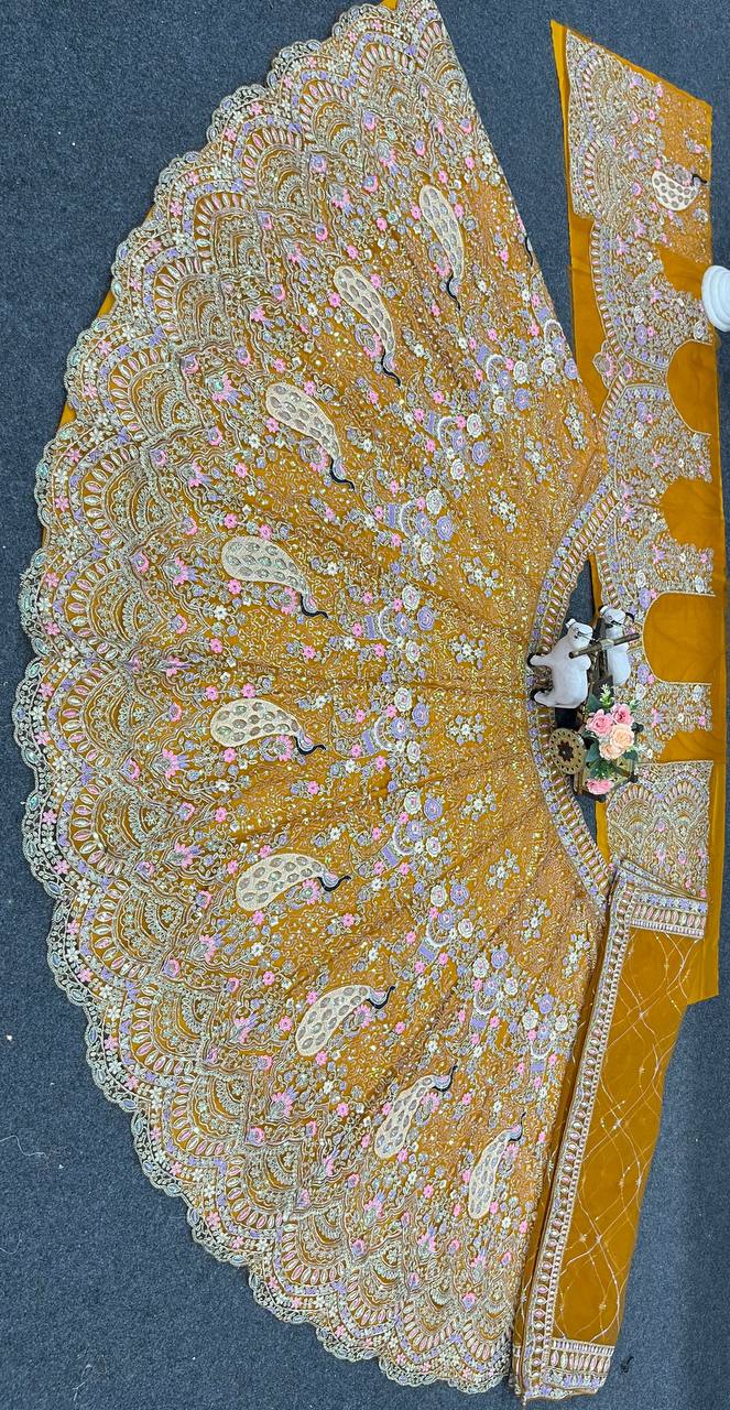 Musturd colour premium Coding Sequins work and designer blouse perfect fit for you