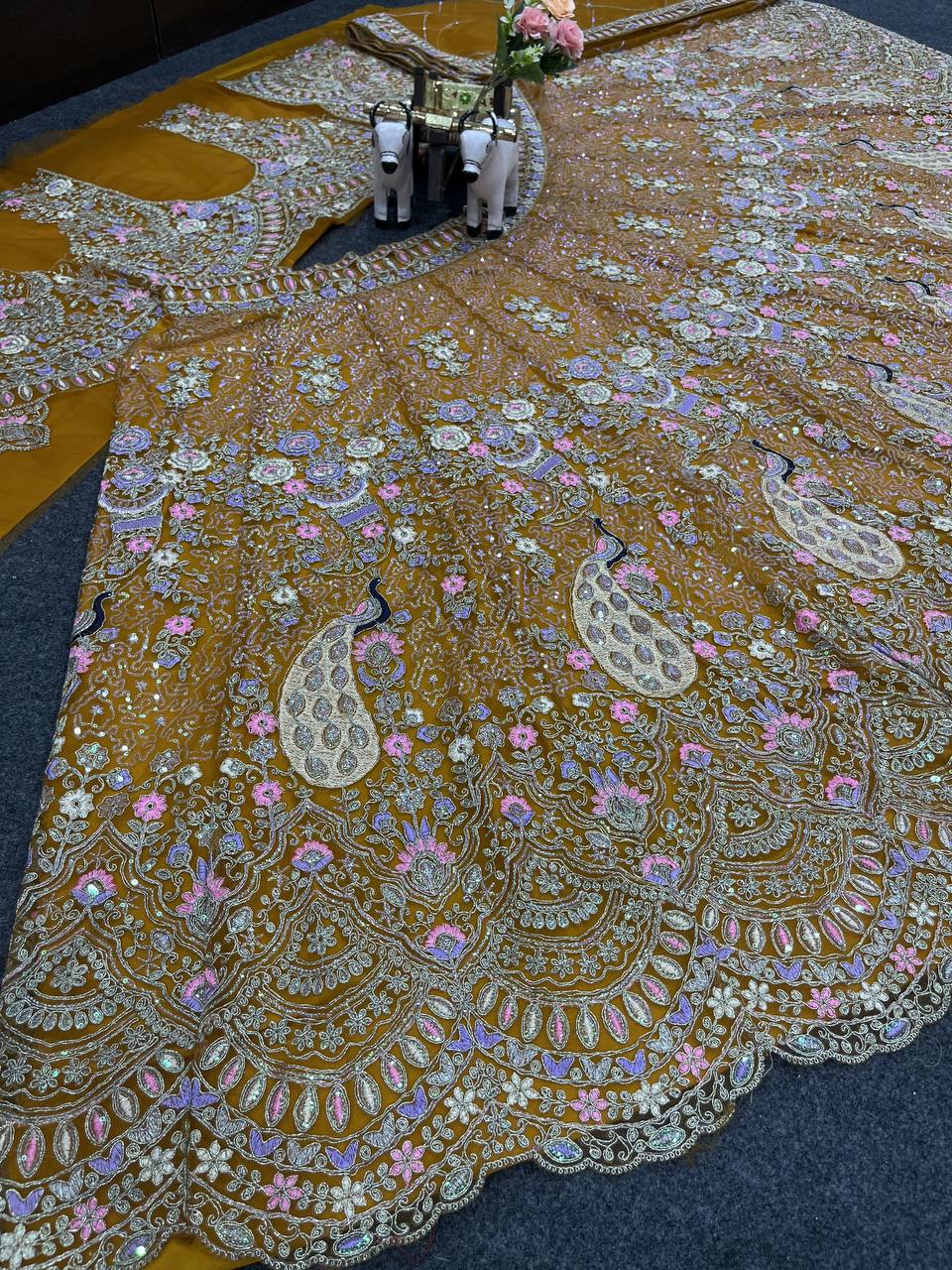 Musturd colour premium Coding Sequins work and designer blouse perfect fit for you