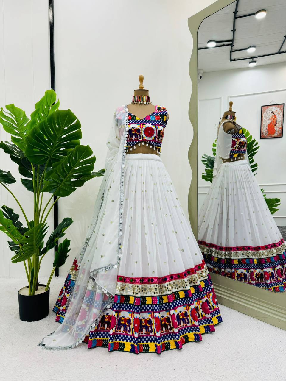 Faux Georgette Lehenga Choli Set Navratri
