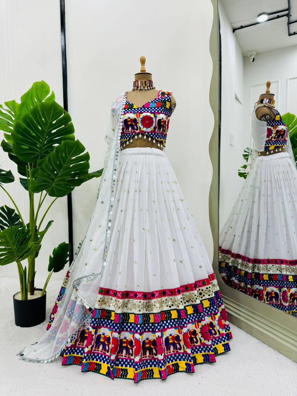 Faux Georgette Lehenga Choli Set Navratri