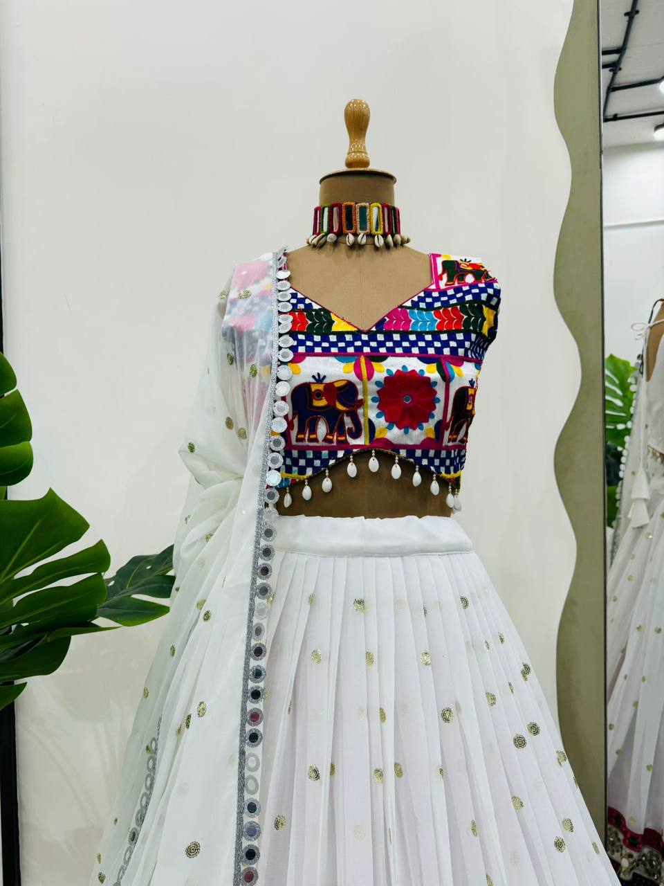 Faux Georgette Lehenga Choli Set Navratri