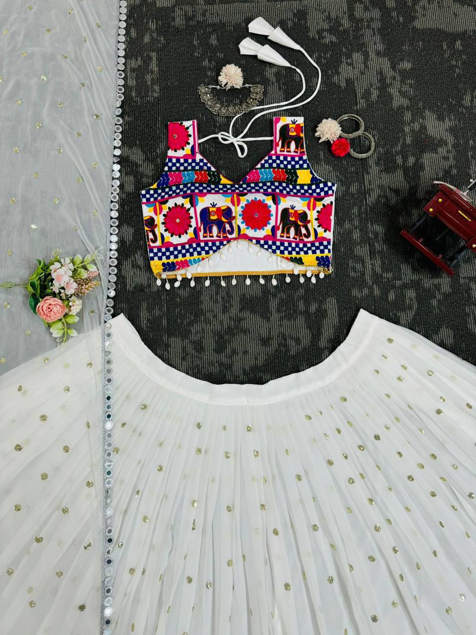 Faux Georgette Lehenga Choli Set Navratri