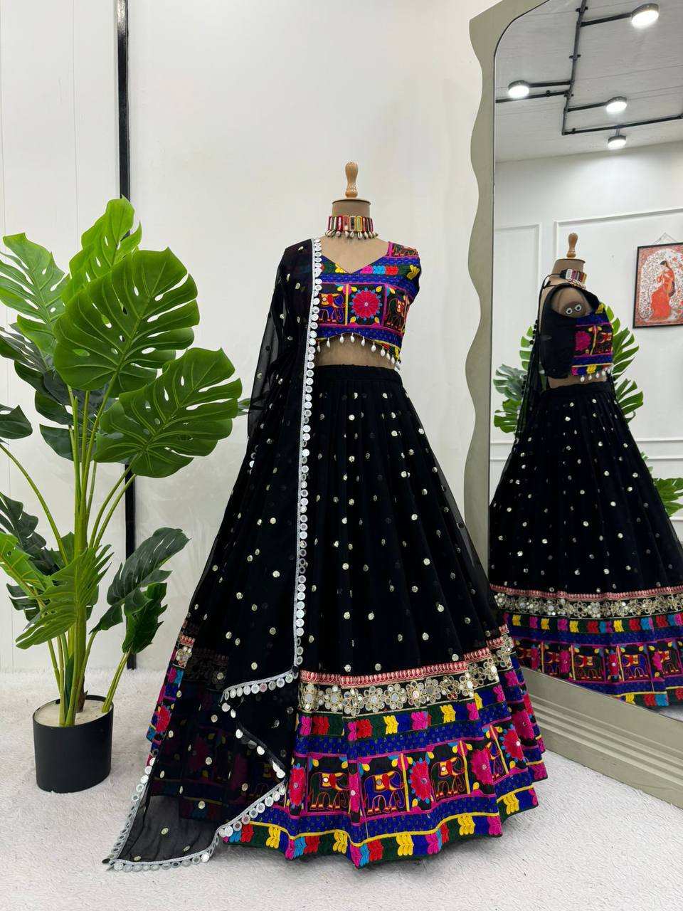 Faux Georgette Lehenga Choli Set Navratri