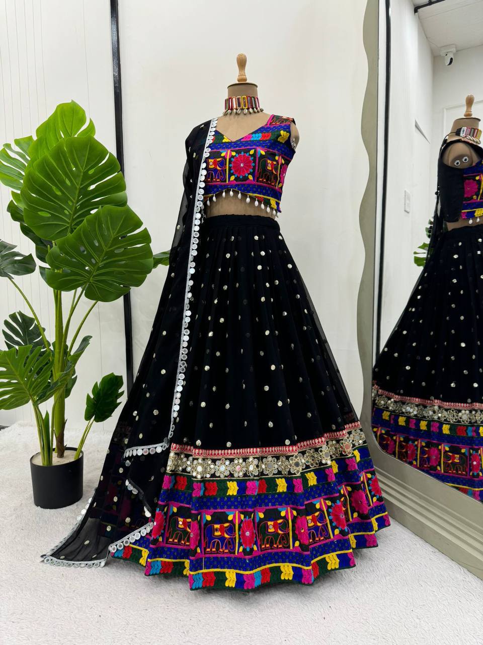 Faux Georgette Lehenga Choli Set Navratri