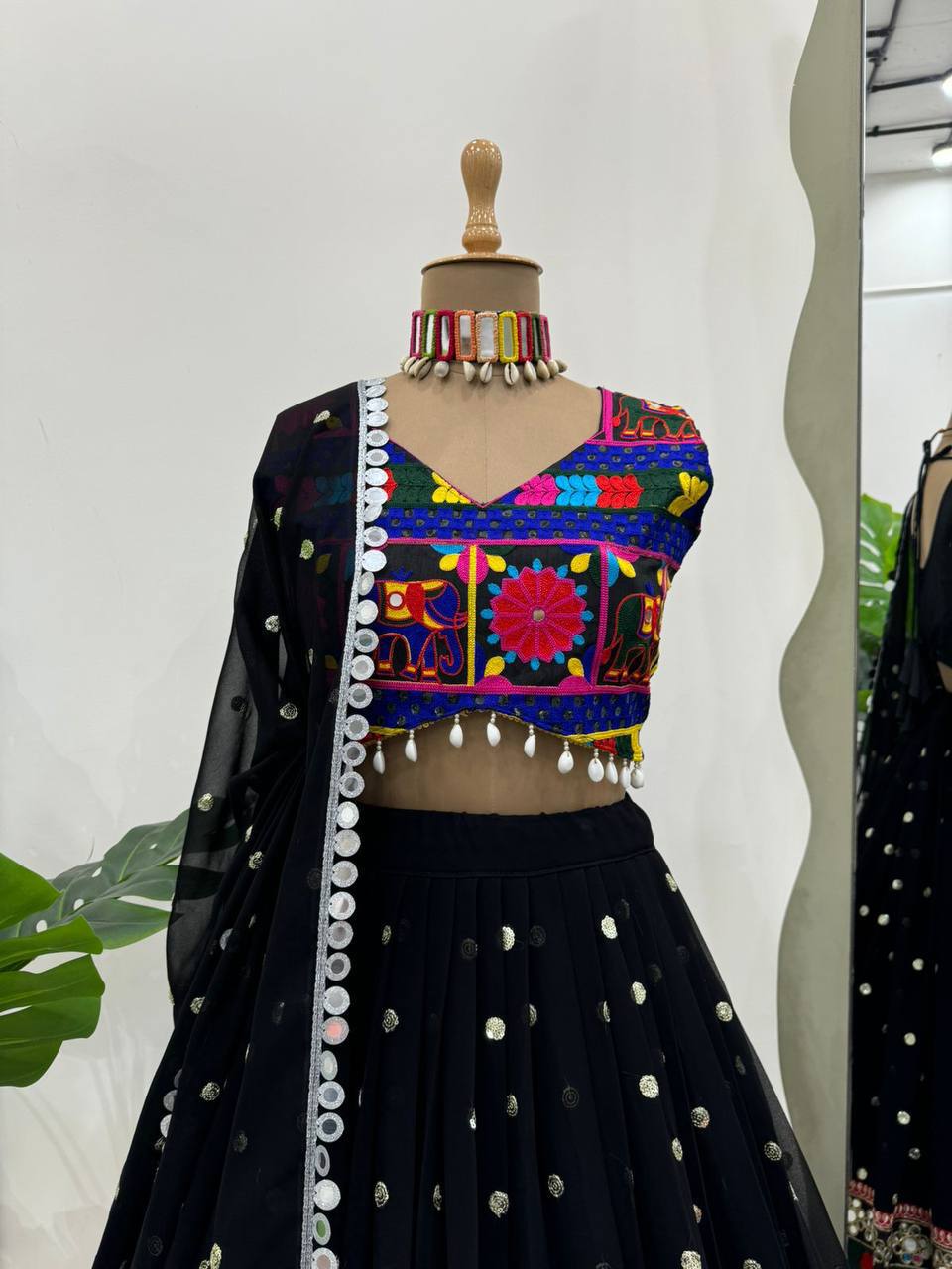 Faux Georgette Lehenga Choli Set Navratri