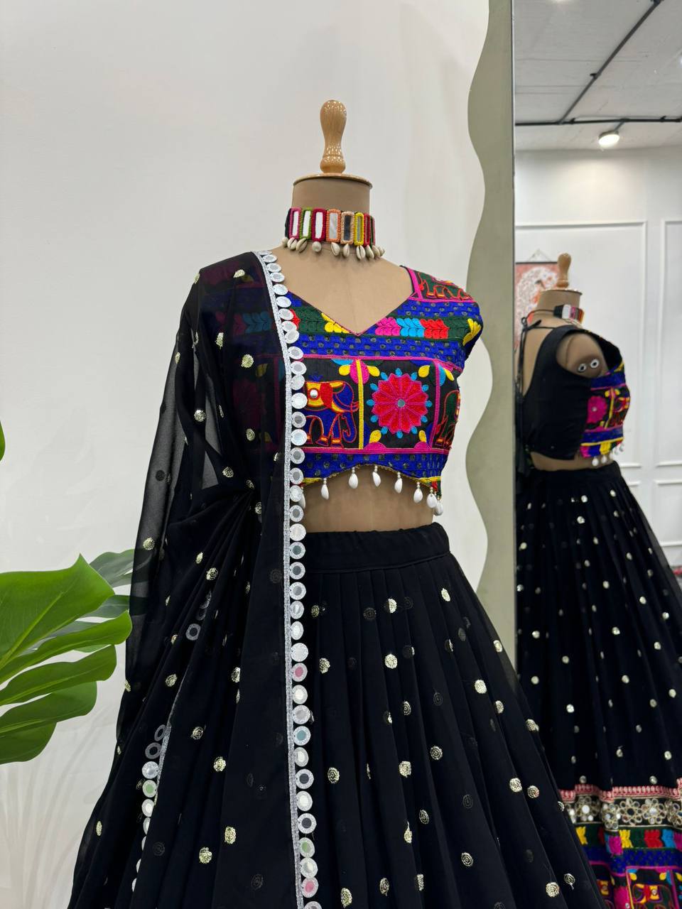 Faux Georgette Lehenga Choli Set Navratri