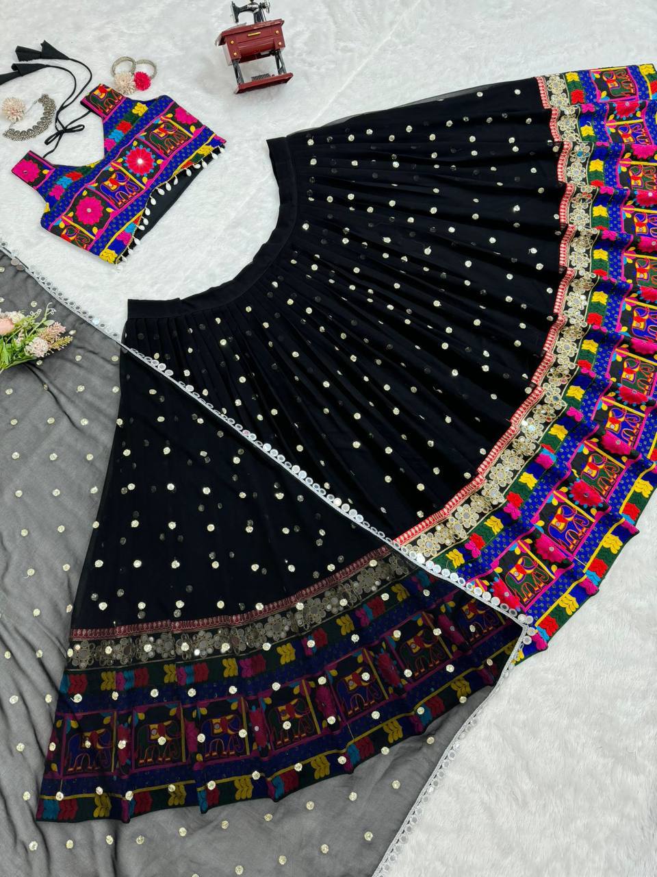 Faux Georgette Lehenga Choli Set Navratri