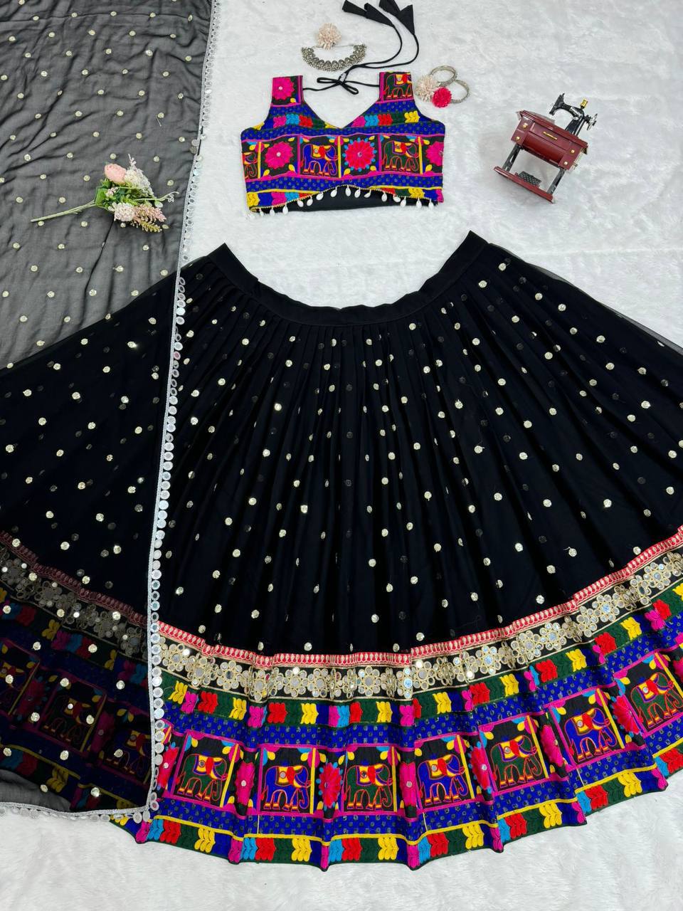 Faux Georgette Lehenga Choli Set Navratri