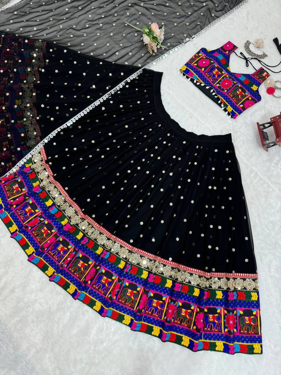 Faux Georgette Lehenga Choli Set Navratri