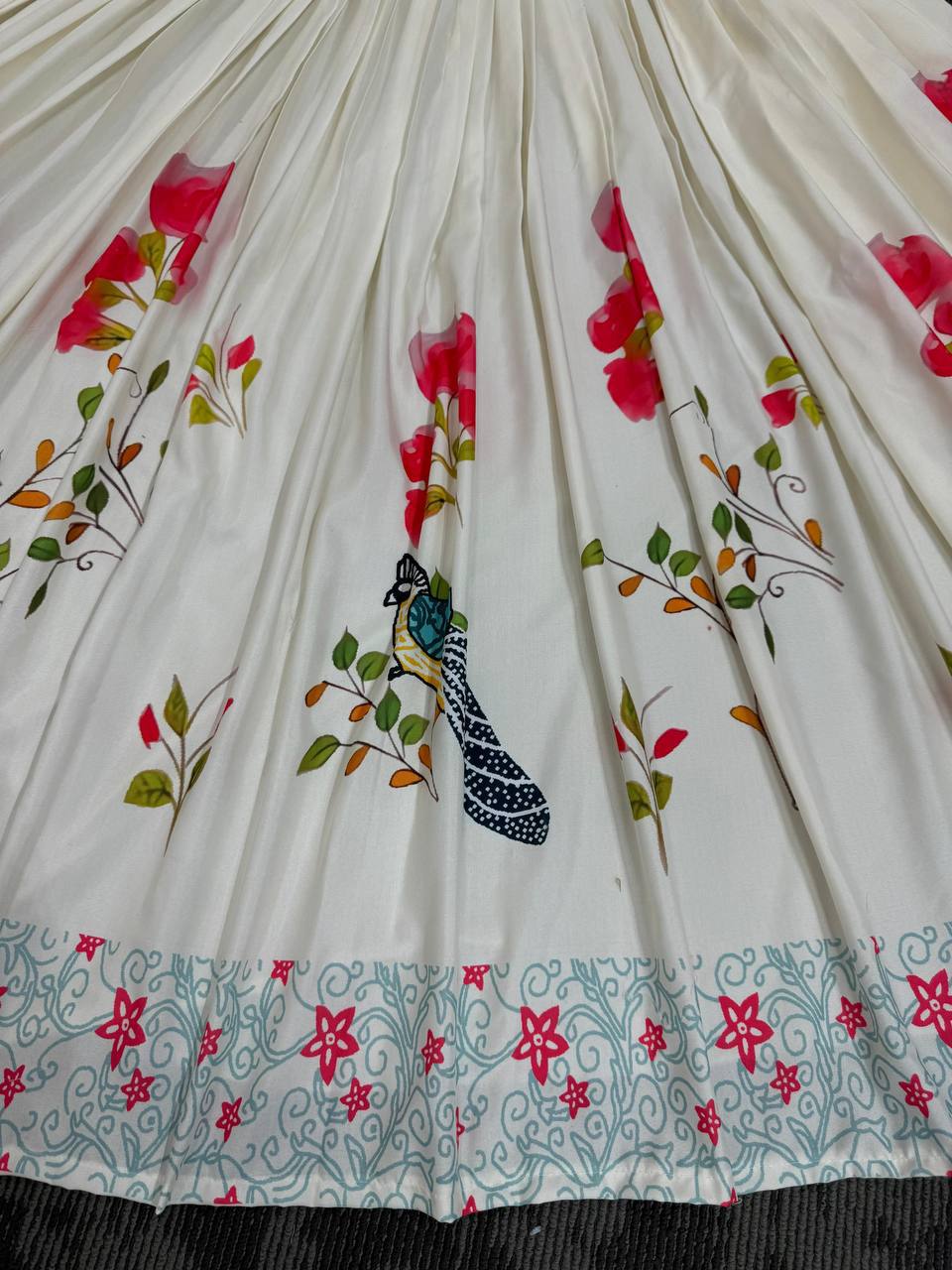 Rayon Lehenga Choli Set | Digital Print with Mirror & Kodi Lace NAVRATRI