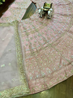Soft Net Embroidered Lehenga Choli with Sequins & Thread Work